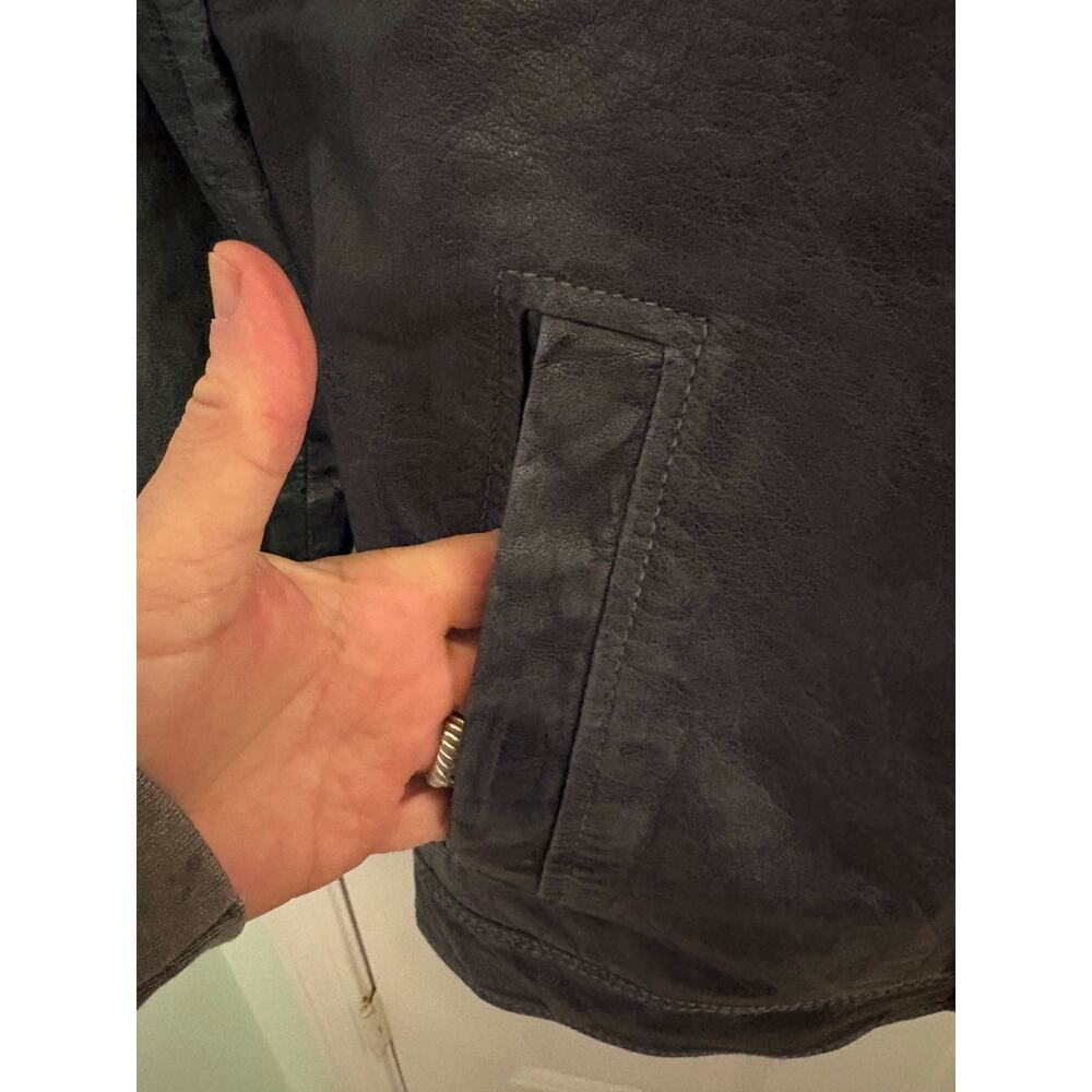 Black Rivet Leather Jacket Size Large - Picture 5 of 13